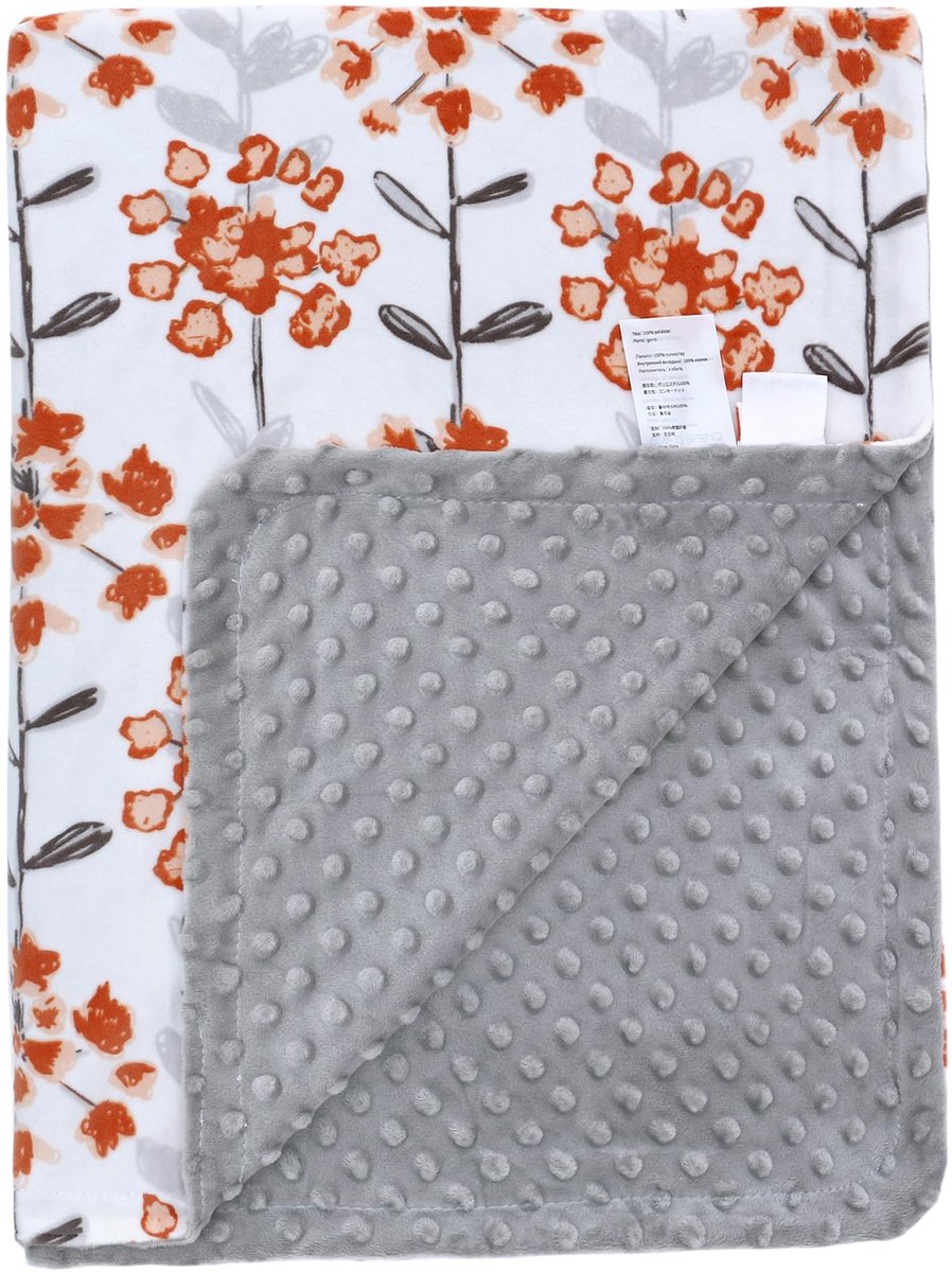 Solidchoice - Reversible Babydeken van Katoen en Minky (110 x 150 cm)