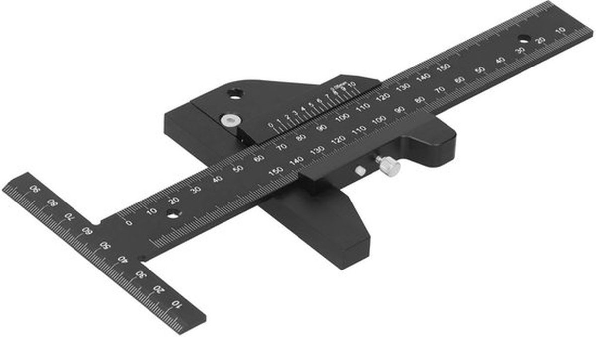 Aftekenliniaal T-type - Aluminium Liniaal - Meetinstrument - Afneembare Stop - Houtbewerking - Resolutie 0,05 mm - Meetlat