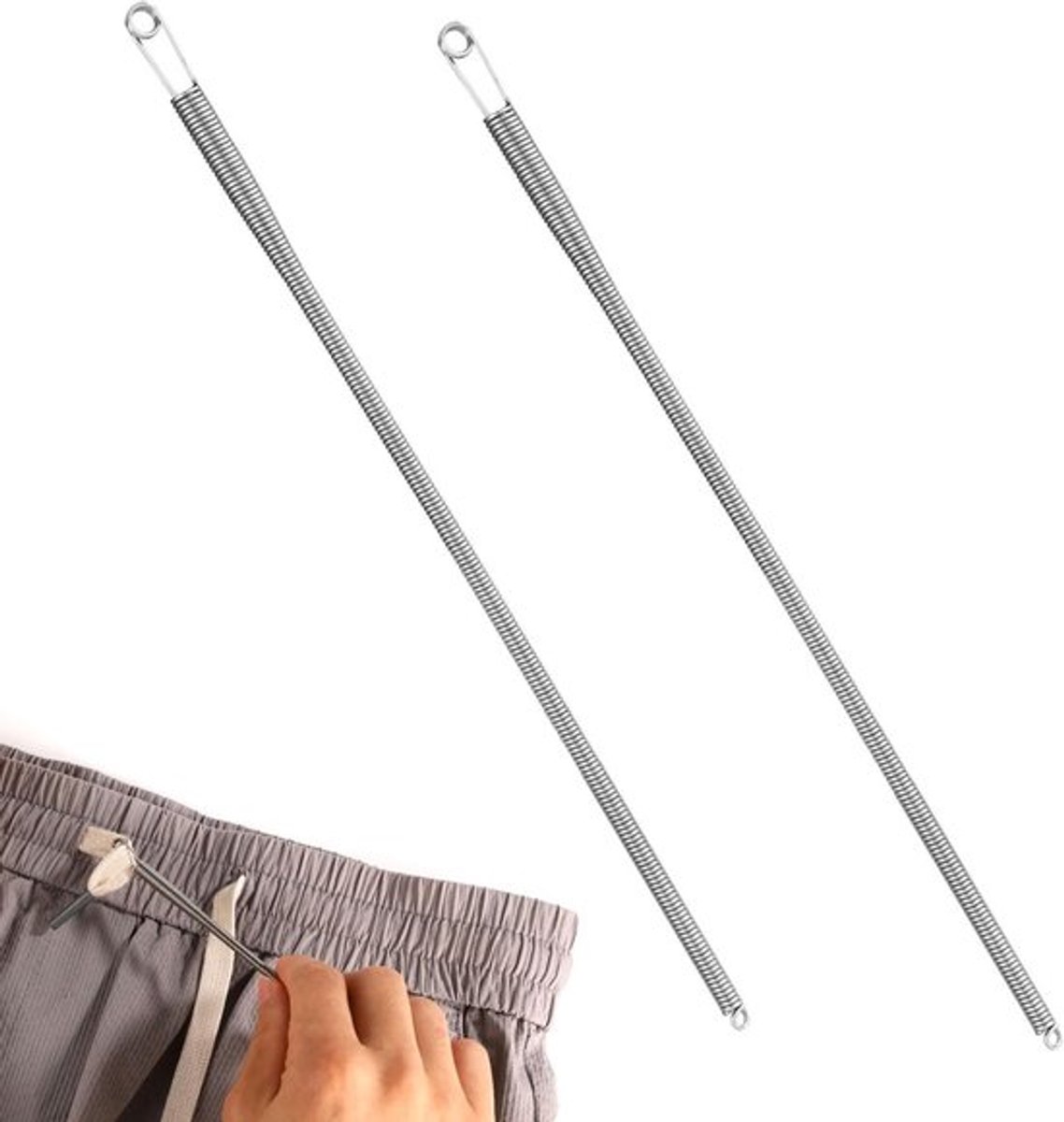 2 Stuks Trekkoord Inrijger, Flexibele Metalen Inrijgtool voor Hoodies, Broeken en Jassen