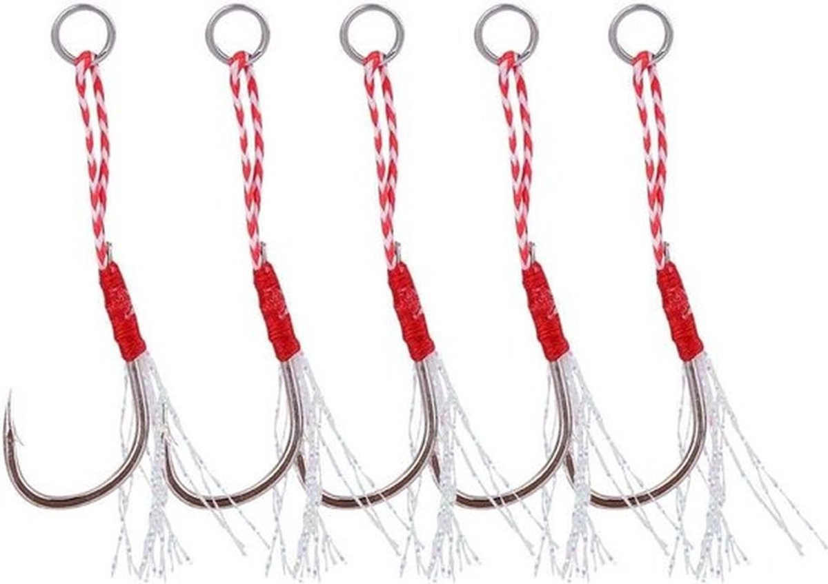 Visweerhaken Voor Zware Metalen Haken Tonijn Vissen - 5 Stuks - Grote Zeevisserij - Visgerei Accessoires - Geschikt voor Merk