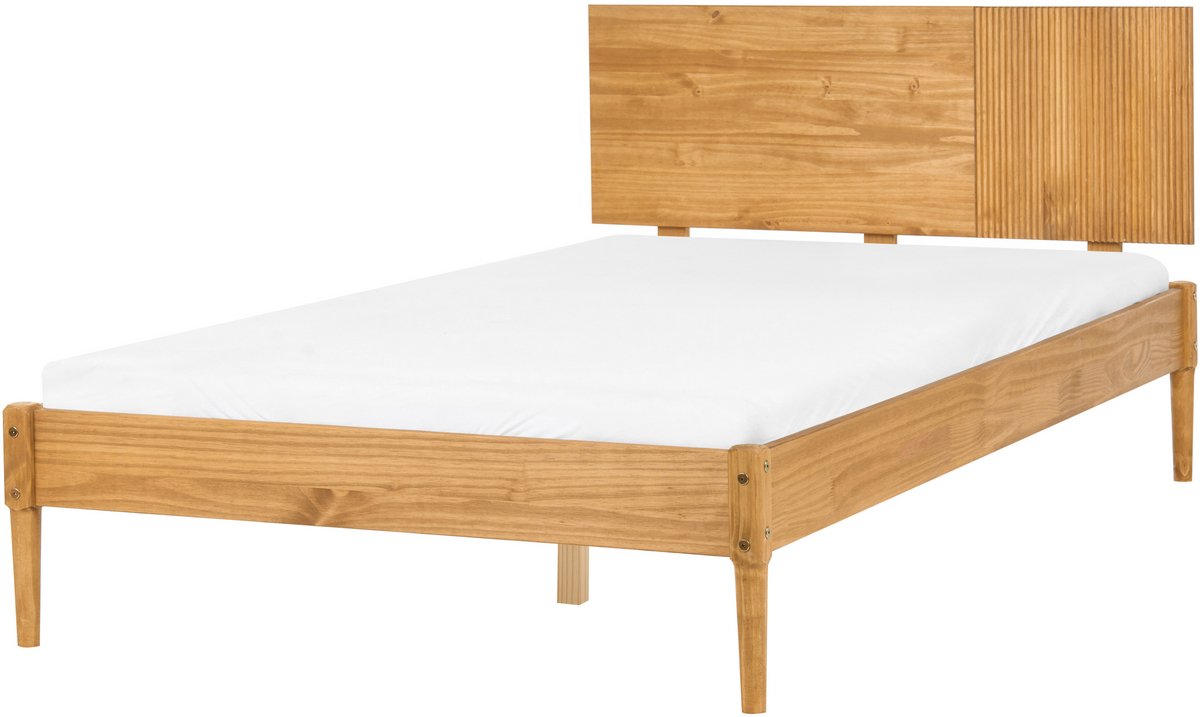 FLAVIGNAC - Bed - Lichtbruin - 120 x 200 cm - Grenenhout
