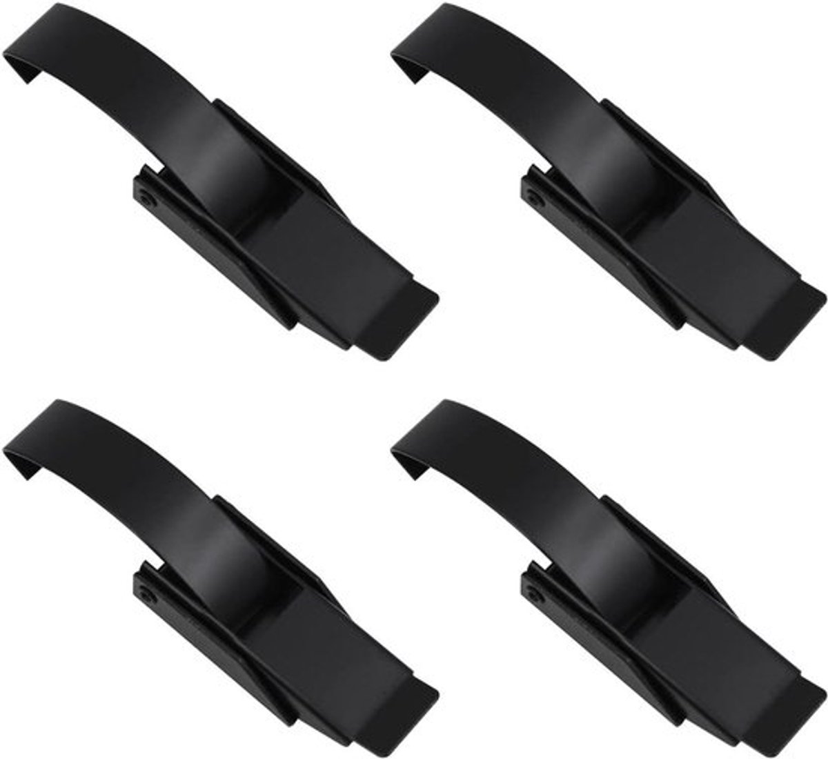 - Veiligheidsspeld - 4 stuks - Roestvrij staal - Bevestigingsgesp - Vrachtwagens, gereedschapskist, koeler - Zwart