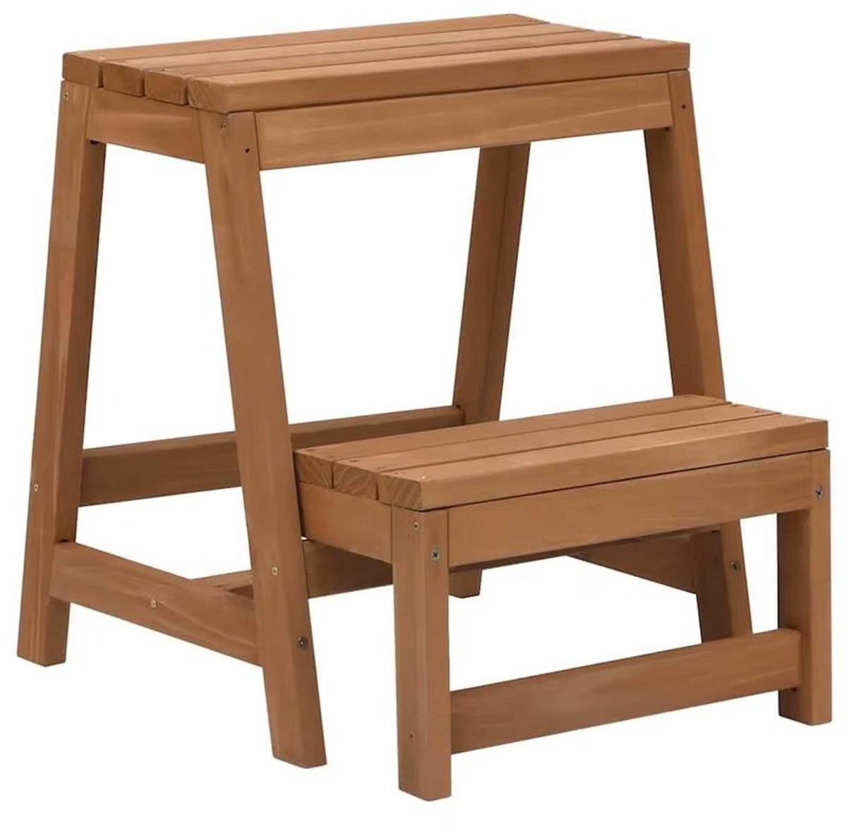 JOYNEXTBUY - Opstapje – Opvouwbare Houten Kruk – Dennenhout – Antislip – Ruimtebesparend – Voor Keuken, Badkamer & Huishouden