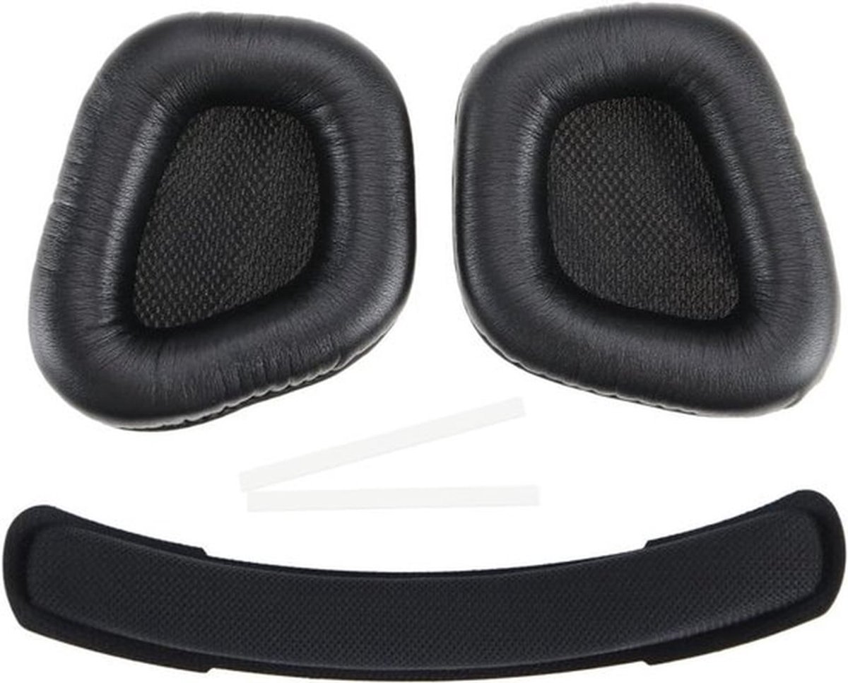 - Oorkussens met hoofdband - Draadloze - Eiwit Lederen - Oortelefoon Pads Vervanging - Zwart - Compatibel met Corsair Void/Void Pro/RGB Elite