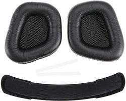- Oorkussens met hoofdband - Draadloze - Eiwit Lederen - Oortelefoon Pads Vervanging - Zwart - Compatibel met Corsair Void/Void Pro/RGB Elite