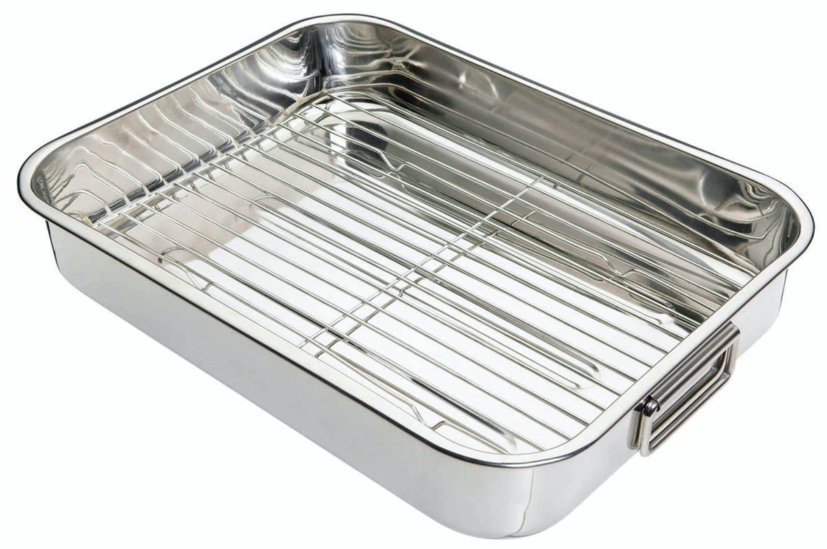 Solidchoice - Roestvrijstalen Braadplaat met Frame voor Magnetron