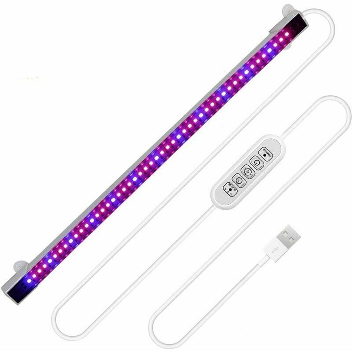 De plantenlamp heeft een automatische aan/uit-timerfunctie en is uitgerust geschikt voor 48 led's om de groei van kamerplanten te bevorderen.