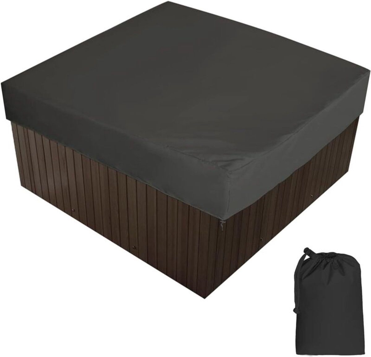 Tuinjacuzzi-hoes, 210D Oxford-stof, waterdicht, stofwerend en UV-bestendig, geschikt voor buitenjacuzzi's (220x218x30 cm).