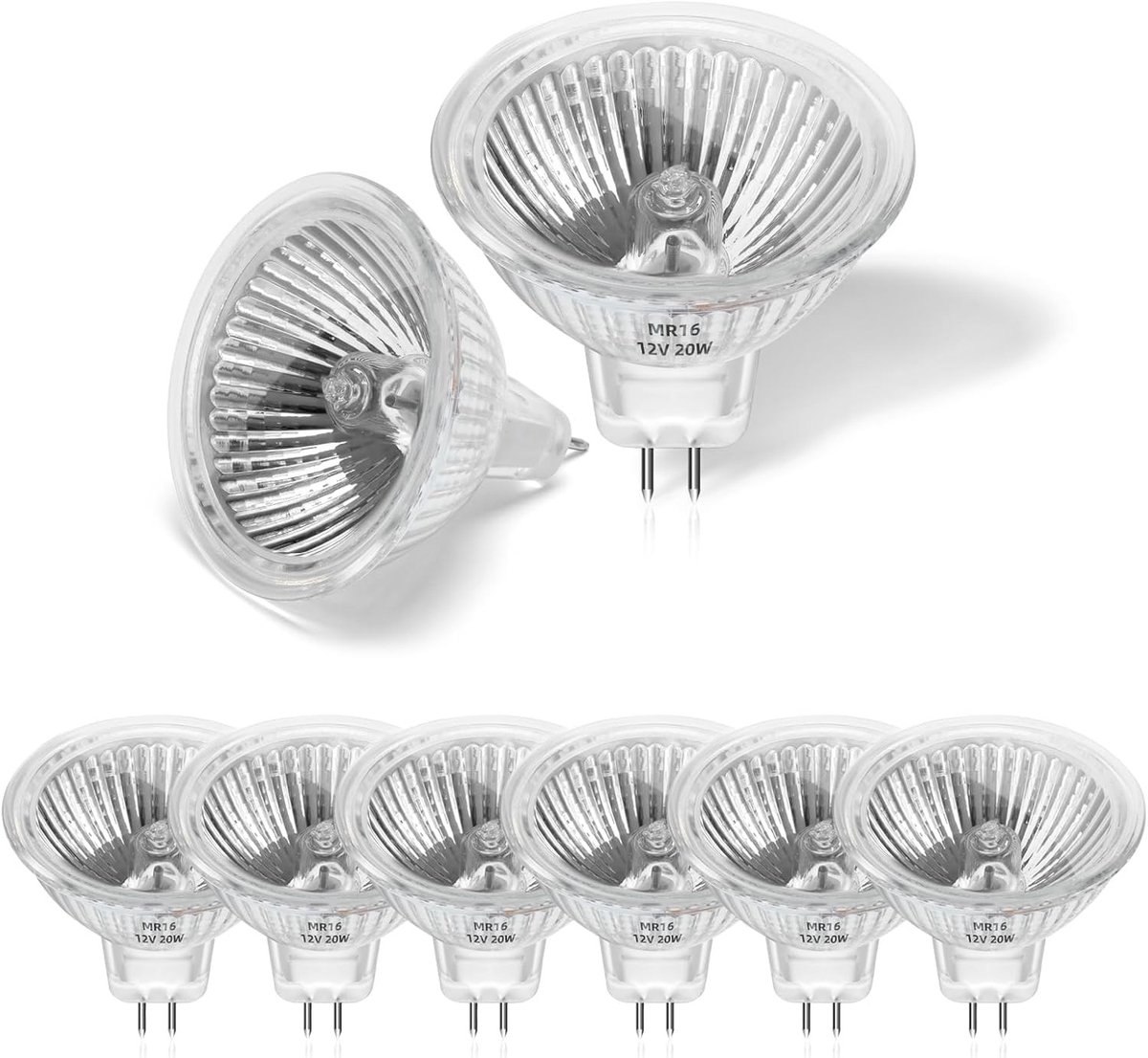 Set van 8 Halogeenlampen - Warm Wit - 20 W - Dimbaar - Voor Inbouwverlichting