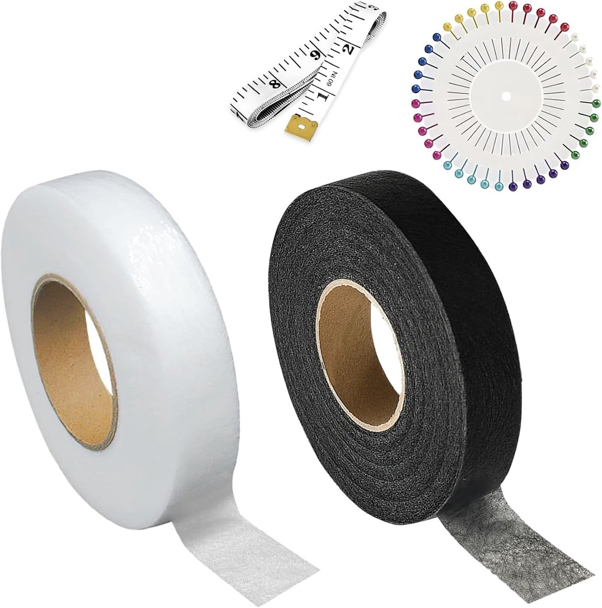 Strijkbare Zoomband - Wit - 64 Meter - Niet-geweven Materiaal - Voor Kleding en Woondecoratie