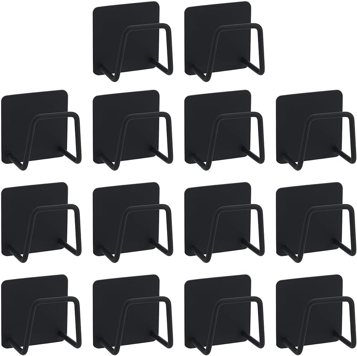 14 Set Onder Kast Snijplank Houder Pot Deksel Snijplank Organizer Rack Zwart Vierkante Zelfklevende Houders Rvs Hanger voor Aanrecht Kasten Teller Scratch
