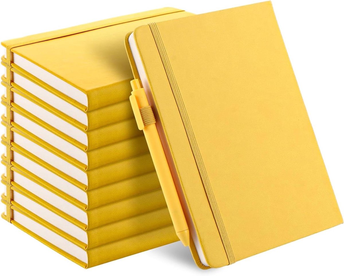 Notitieboek - Schrift - Notities Maken - A5 Formaat - 10 Stuks - Geel