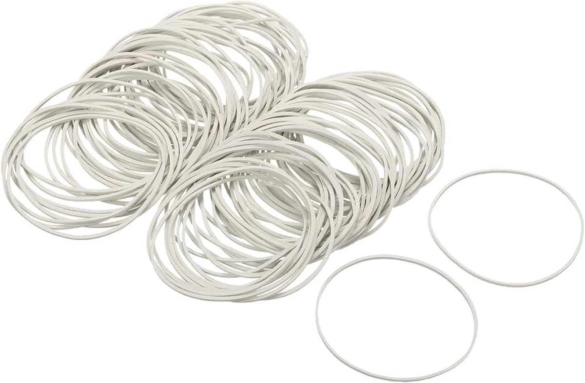 Elastieken, wit, 75 mm x 1,4 mm, voor gebruik thuis of op kantoor