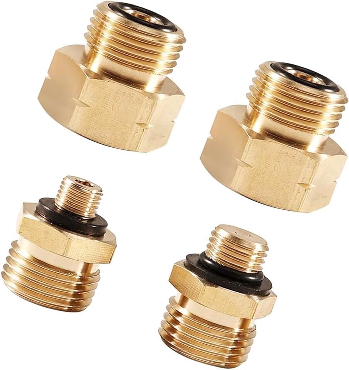 4 stuks gasflesadapterset, messing adapter voor gasflessen in Europa, voor het vullen van Duitse gasflessen in het buitenland, compact en gemakkelijk te dragen (B)