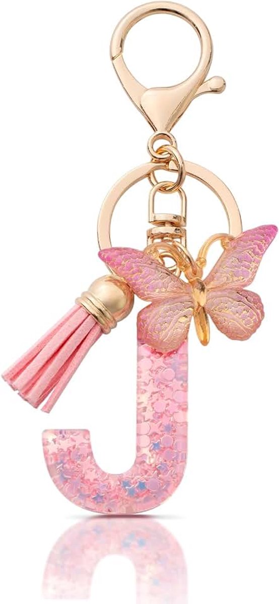 Sleutelhanger met Letter Beginletter Alphabet Vrouwen | Geschenken Gepersonaliseerde Sleutelhanger met Letter voor Vrouwen, een Leuk Accessoire voor Sleutels Tas of Rugzak