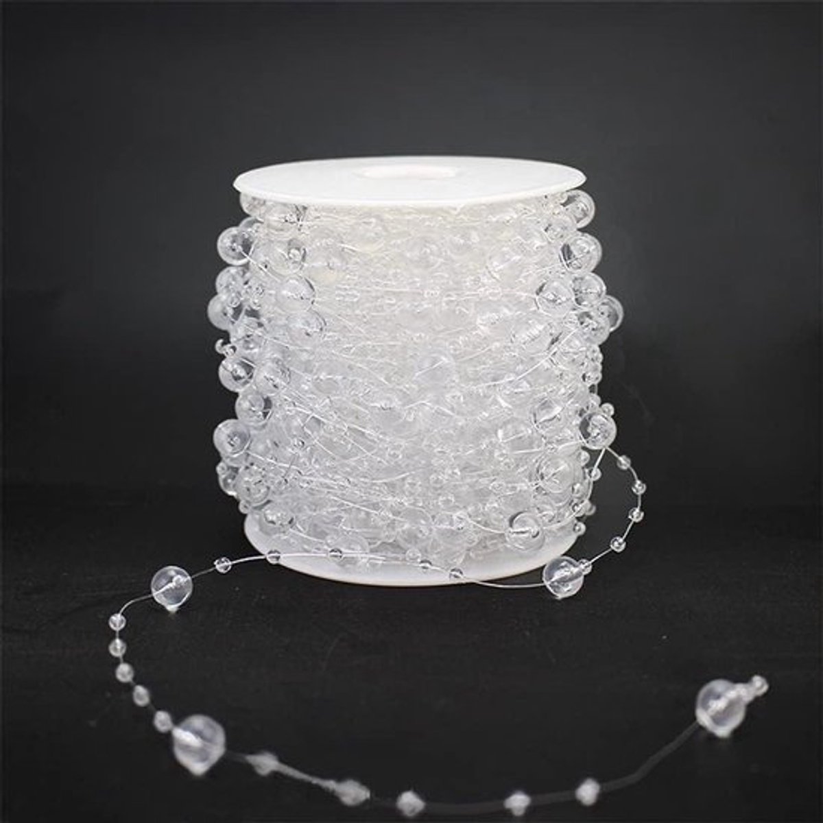 Parelslinger voor feesten en bruiloften - Parelsnoer met kralen voor DIY knutselen - Tafeldecoratie en haarsieraden - Cadeaulint met 30m parels