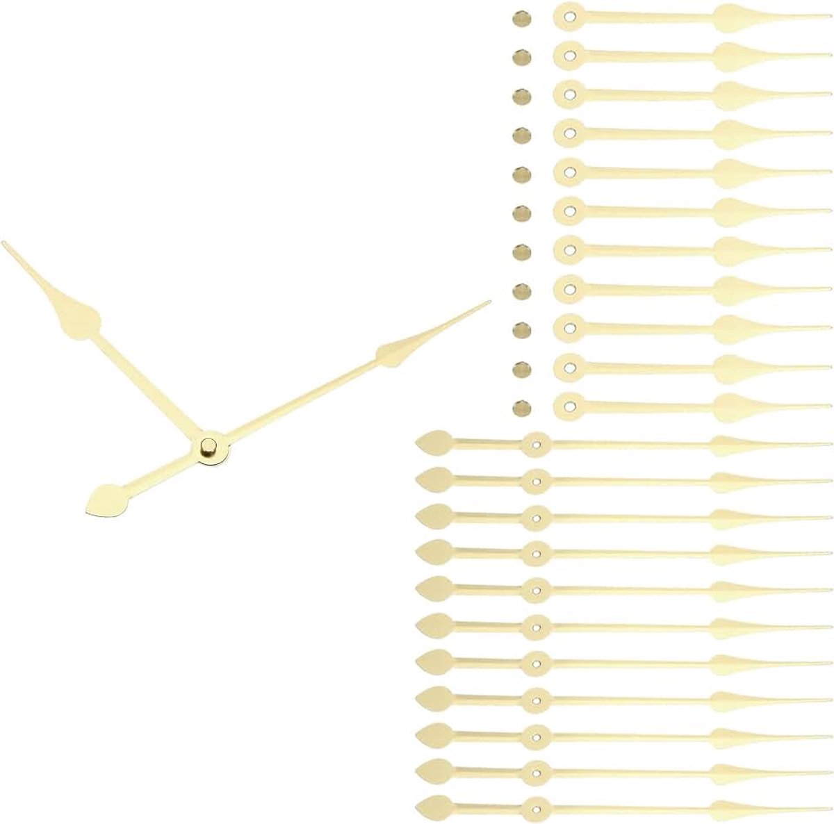 Klok Handen Kit, 12 Set Klok Handen Kits Klok Mechanisme Beweging Aluminium Wandklok Handen Onderdelen Vervanging voor Wandklok Reparatie DIY, Goud, A23