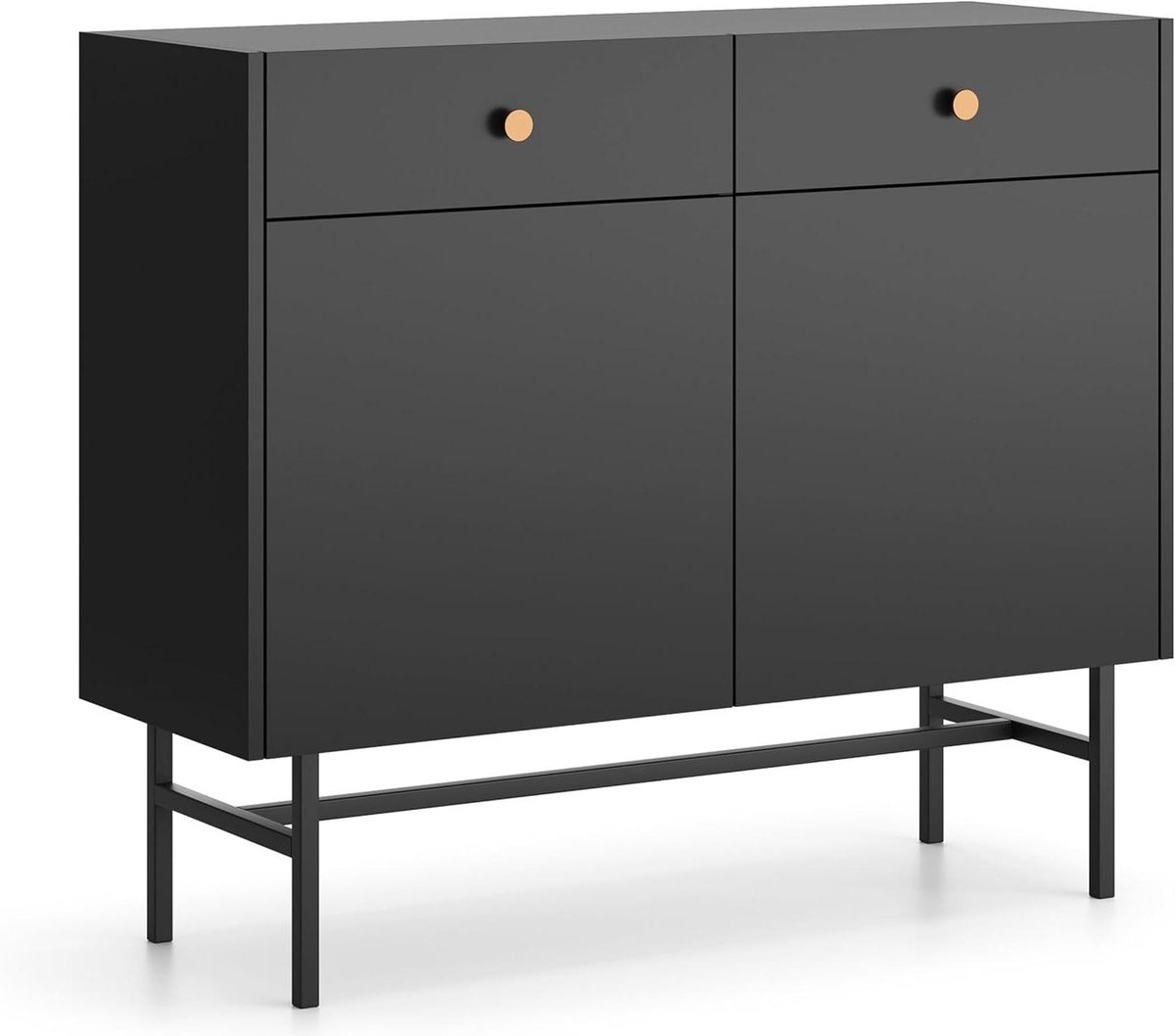 Commode Dinley - Dressoir Ladenkast - Opbergen Kleding - Modern Design - 1044 cm breed - Zwart Mat
