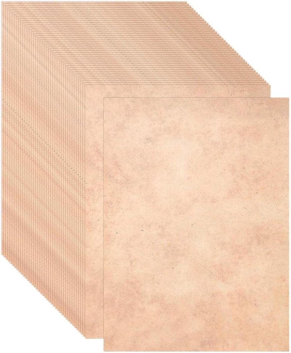 Briefpapier A4, Vintage Documentpapier, Dubbelzijdig Oud Papier, Certificaten, Uitnodigingen, Liefdesbrief, Verjaardag - 120 Vellen