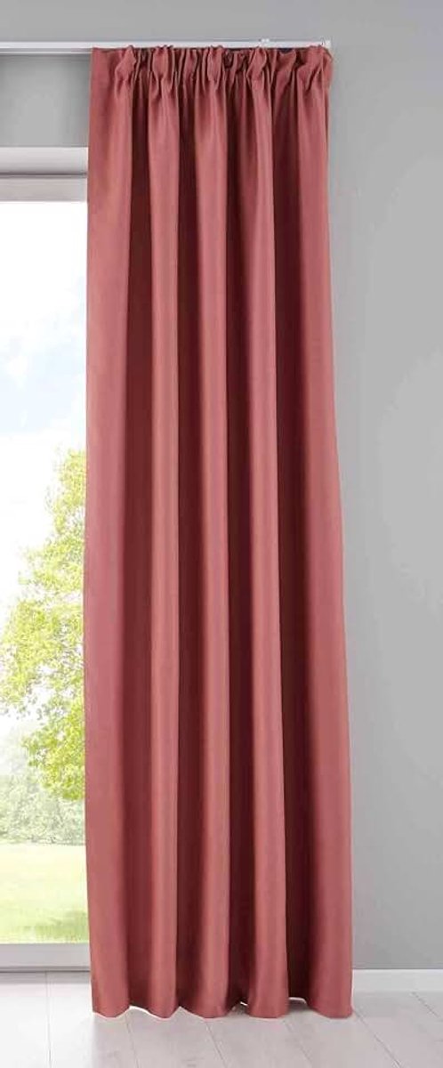 Ondoorzichtig »Newyork« 202020610 Ondoorzichtige lussen, oudroze, H x B 225 x 140 cm, 1-pack thermo-gordijn, verduisteringsgordijn, geluidsisolerend, Oeko-Tex plooiband