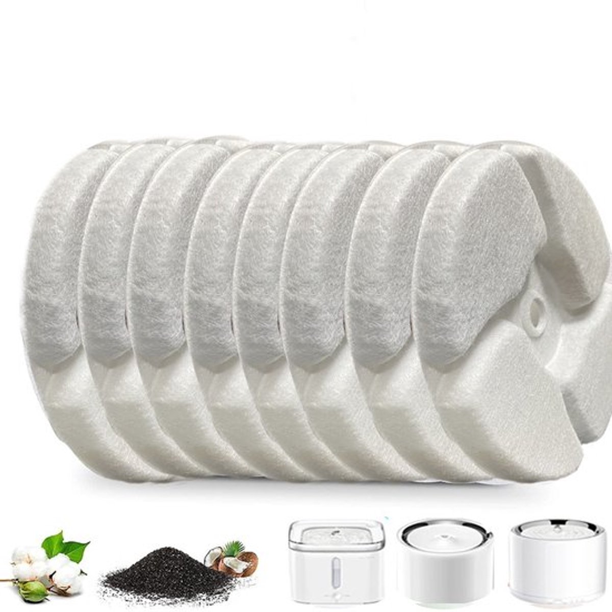 8-delig pet dispenser filter katoen automatische circulatie kat en hond dispenser coconut shell actieve kool filtratie