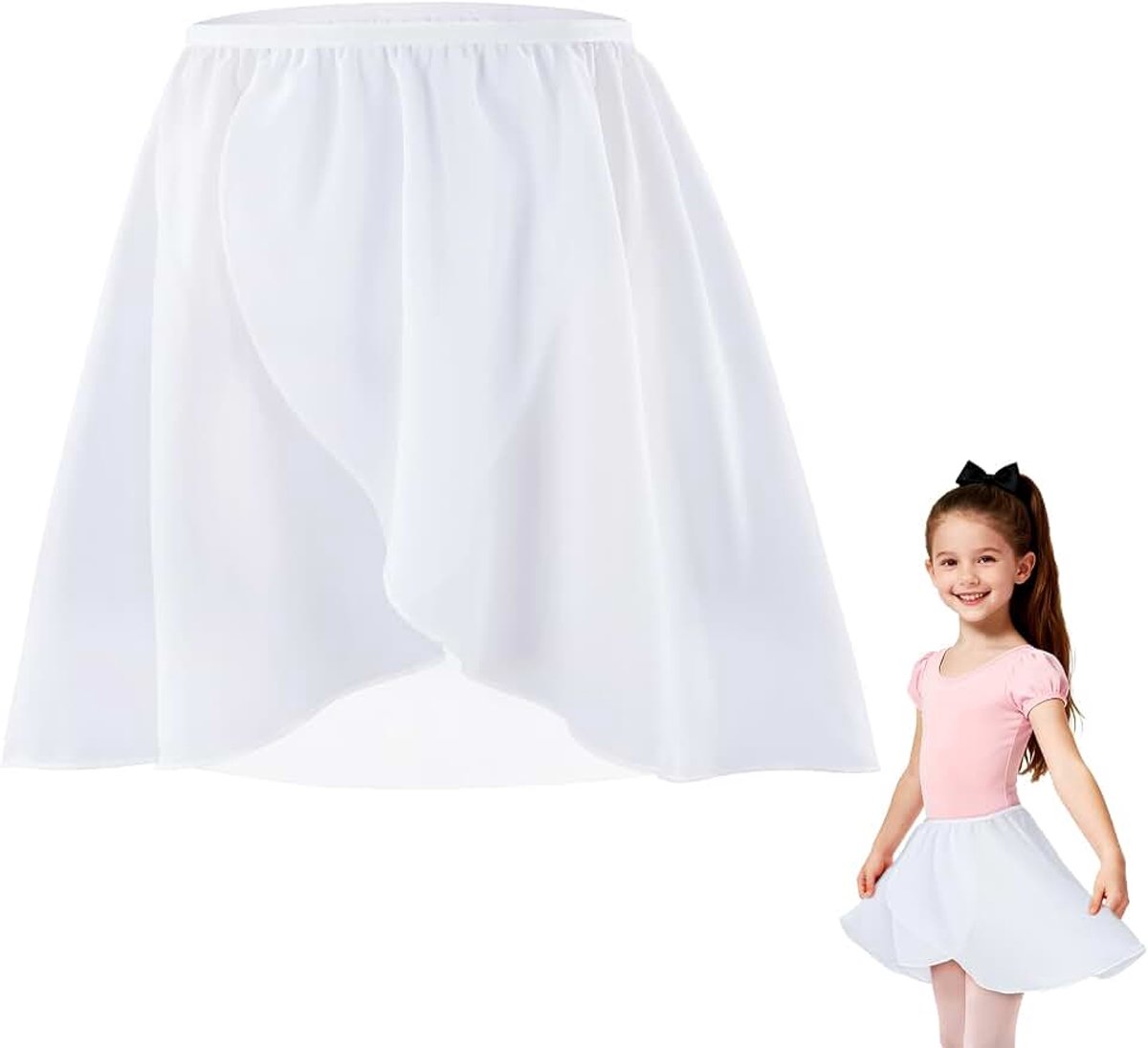 Balletrok voor meisjes, transparante chiffon dansrok met verstelbare tailleband, lichtgewicht, ademend, balletoefenrok voor kinderen, dansles, gymnastiek