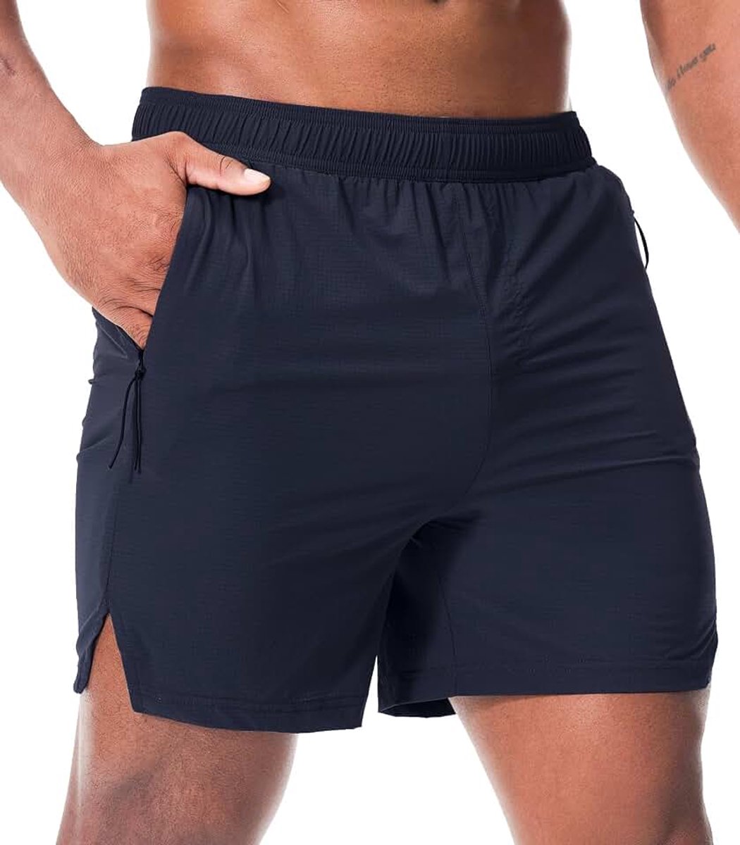 Shorts Gym Ademend Sport Workout met Rits Zakken Lichtgewicht Sneldrogend
