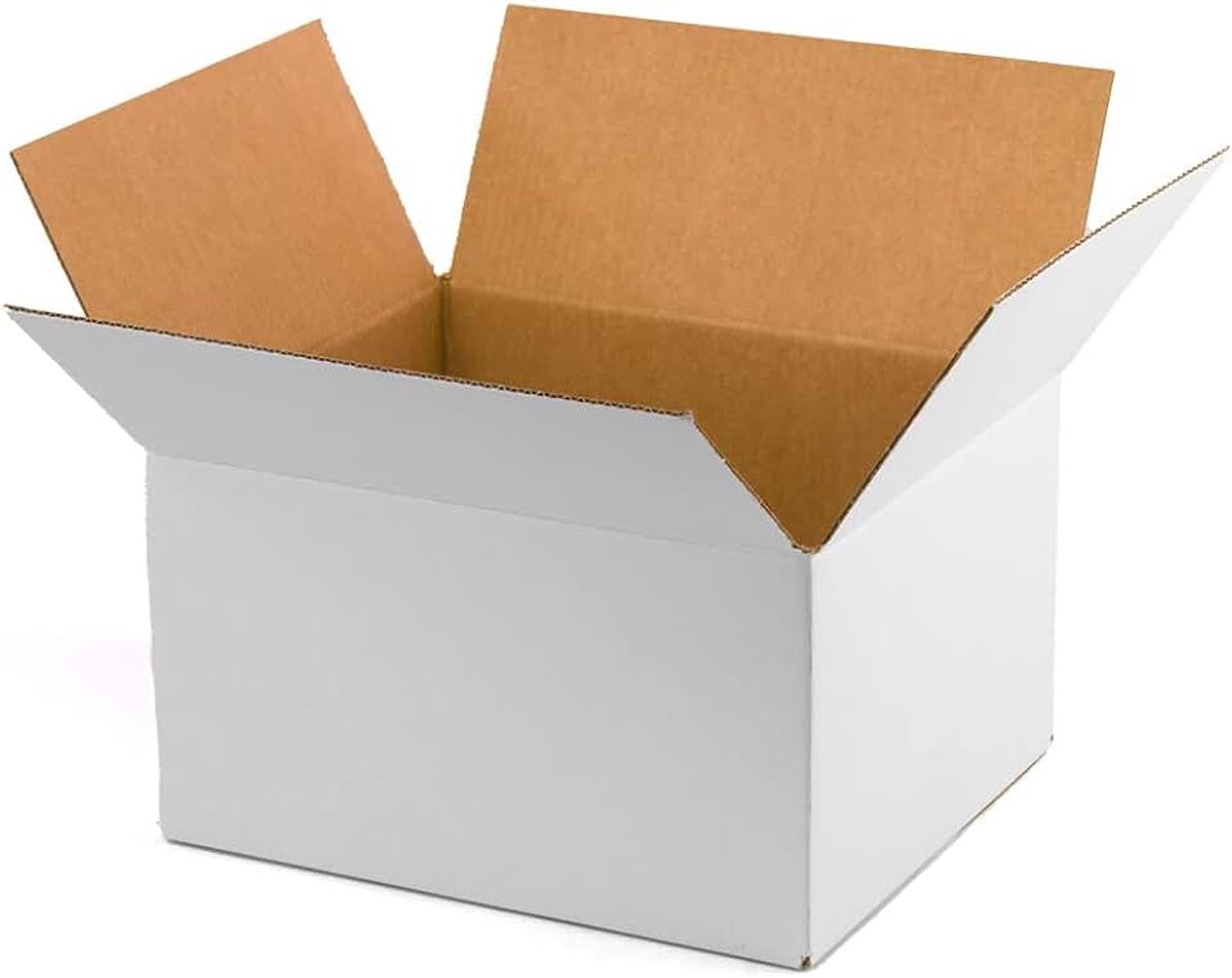Verpakking van 20 dozen, wit, binnenmaten: L x B x H: 40 x 30 x 30 cm, dozen met versterkte kleppen voor verzending, verpakking, verhuizing, cadeau