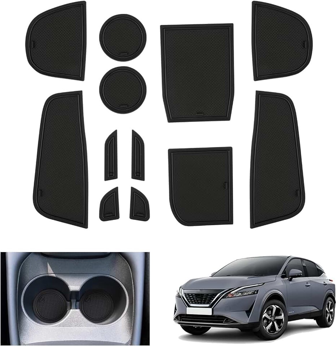 Antislipmatten, Compatibel Met Nissan Qashqai J12 E-Power 2022-2025, Middenconsole, Deurnaad-Matten, Accessoires
