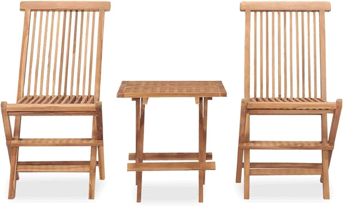 3 Stuk Opvouwbare Tuin Eetkamer Set Eetkamer Tuinmeubilair Patio Set Tuin Tafel Stoelen Gazon Stoel Outdoor Eetkamer Set Massief Teak Hout
