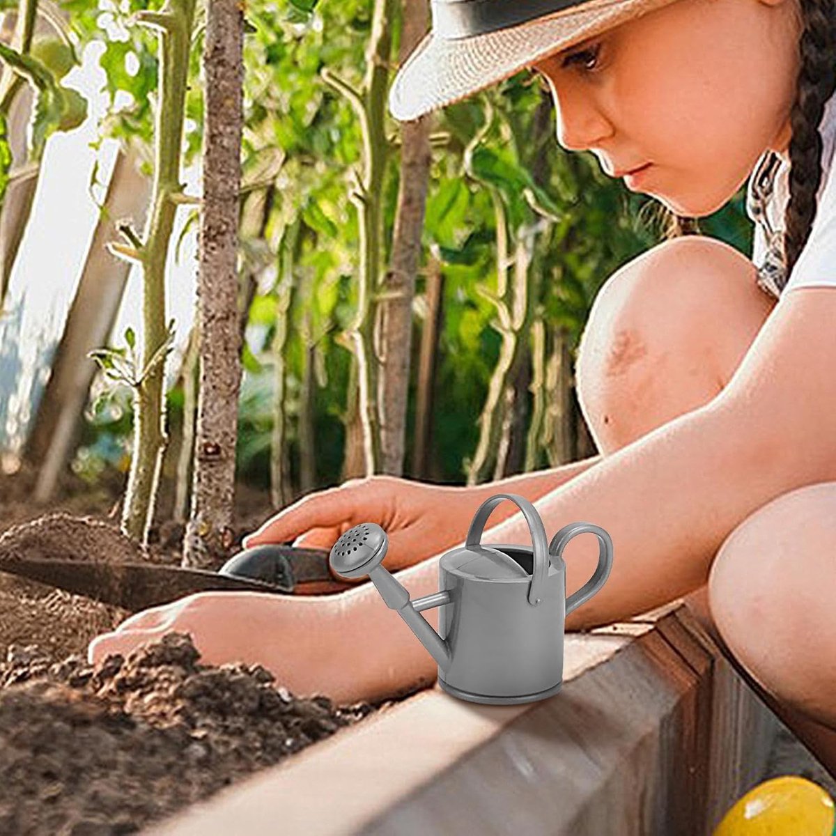 Kinder Gieter - Peuter Tuingereedschap - Planten Water Geven - Afneembare Sproeikop - 5 x 10 x 5 cm - Zilver