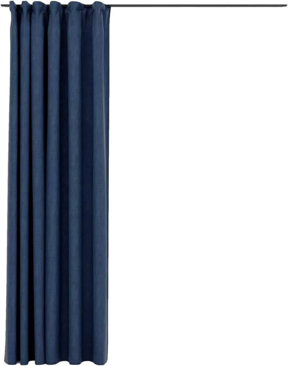 Verduisteringsgordijnen met haken in linnenlook, ondoorzichtige gordijnen voor binnen, verduisteringsgordijnen voor slaapkamer, raamgordijnen, verduisteringsgordijn met ogen, stoffen gordijn 290 x 245 cm