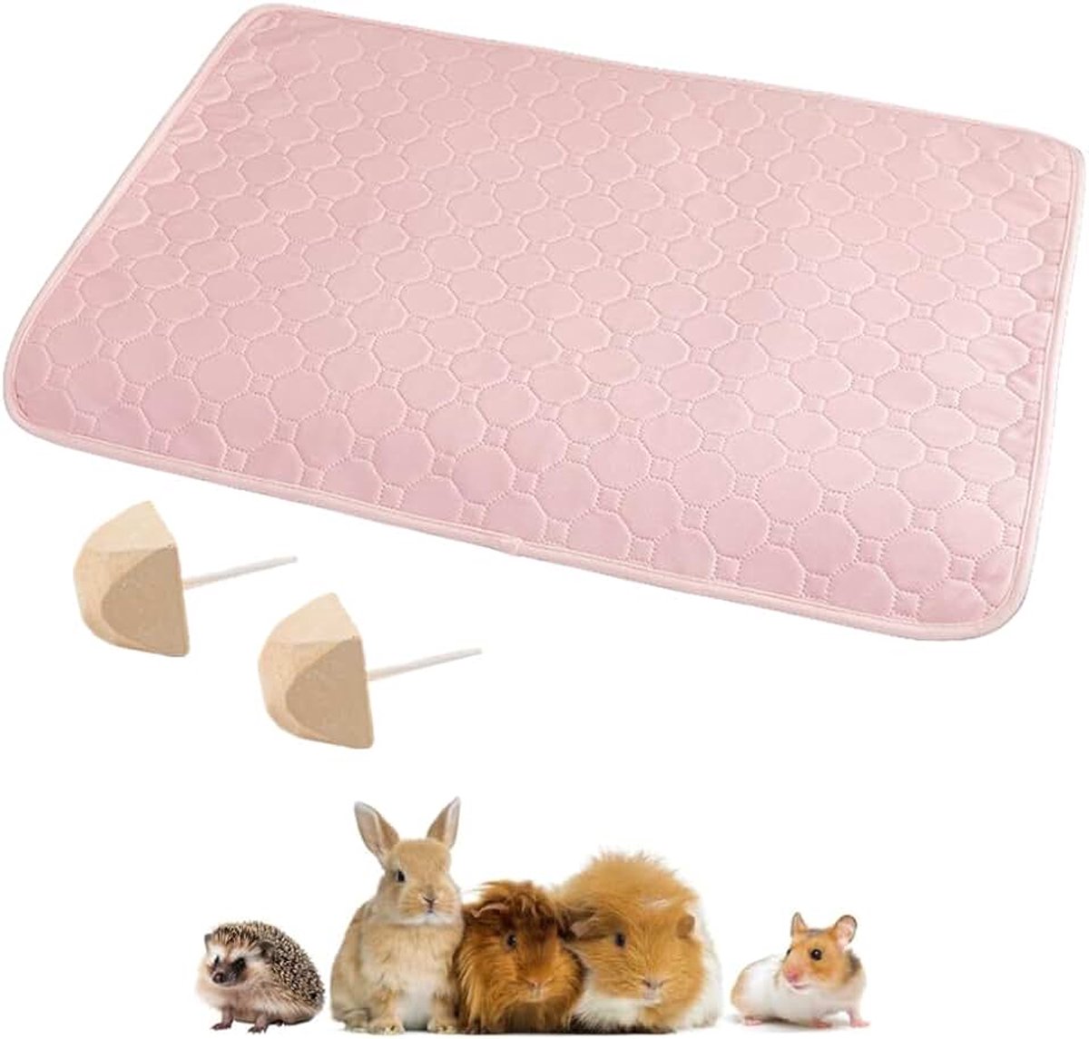 Cavia kooivoering 100 * 70cm herbruikbare wasbare plaspads, waterdicht cavia-beddengoed voor kleine dieren-konijn konijn hamster puppy-roze