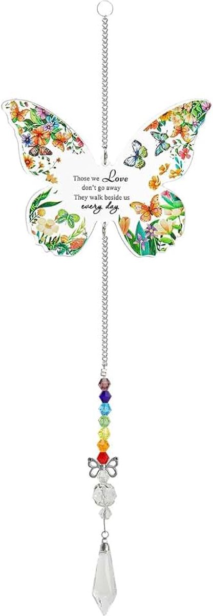 Zonnevanger, vlinderraamdecoratie met kristallen prisma, cadeau voor oma, cadeau voor haar, Moederdag en Valentijnsdag