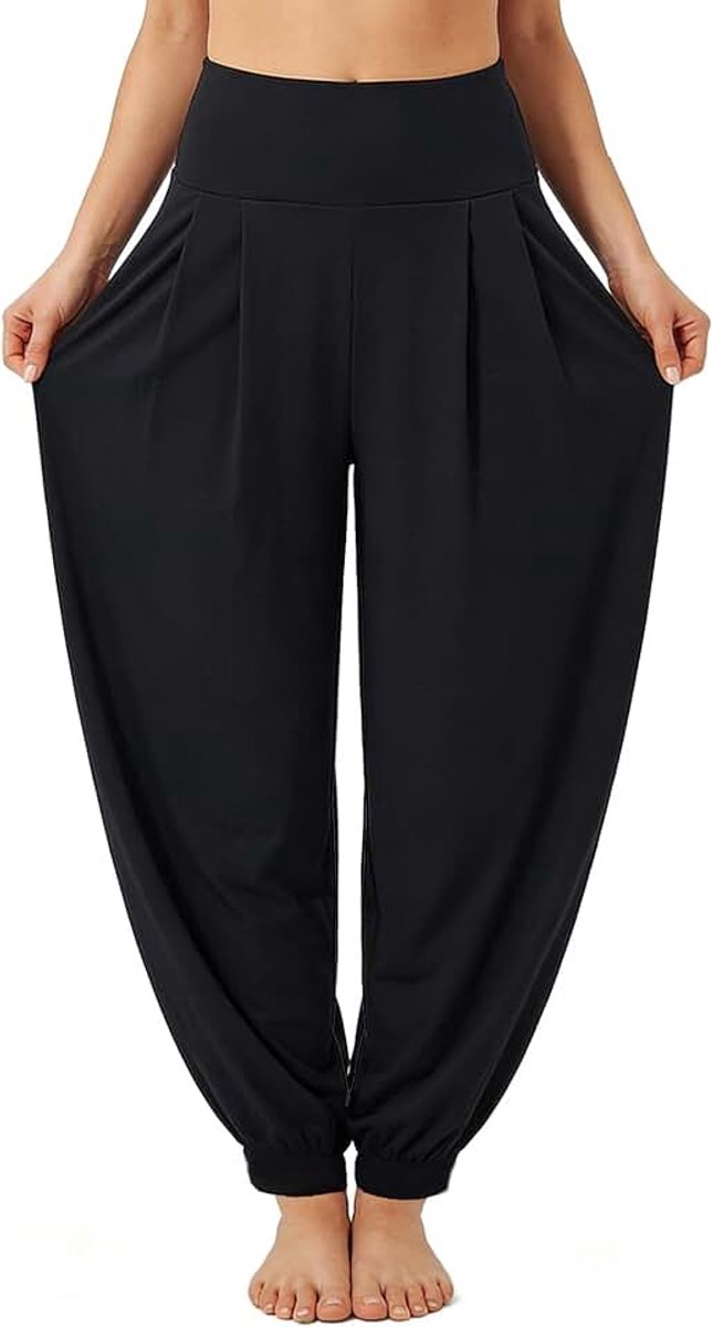 Yogabroek voor dames, comfortabel, harembroek, hoge taille, voor sport, dans, pilates, dans, pyjama