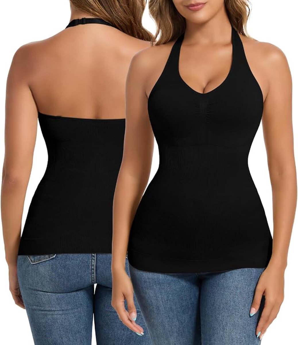 Onderhemden voor dames, beha, shapewear, onderhemd, buikweg-overhemd, V-hals, body shaper, hemd, haltertop, tanktop