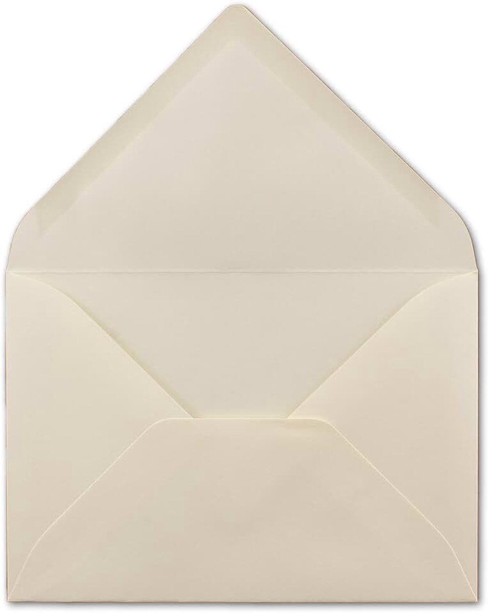 B6 enveloppen - kleur: wit - afmetingen: 120 x 180 mm - natte kleeflaag met puntenslijper 75 Umschläge Vanille - B6