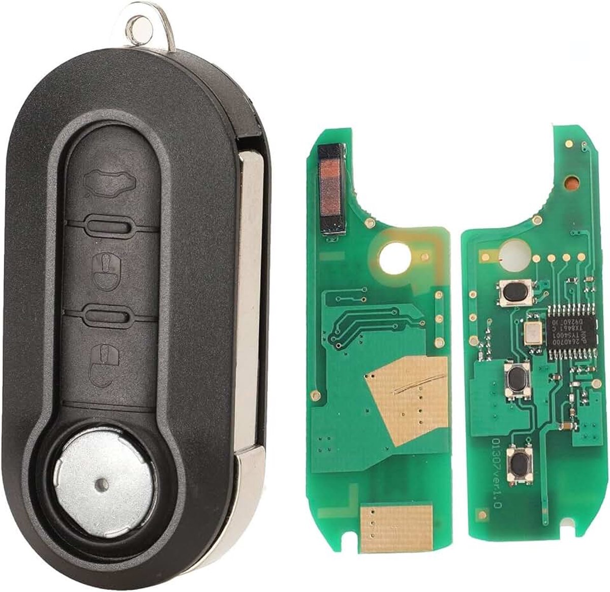 Sleutel met te programmeren PLIP-elektronica voor Citroen Jumper Nemo Relay Peugeot Bipper Fiat 500 Bravo Doblo Ducato Fiorino Punto Panda Qubo Epsilon TELECOMMANDE-behuizing Vierge @ProPlip