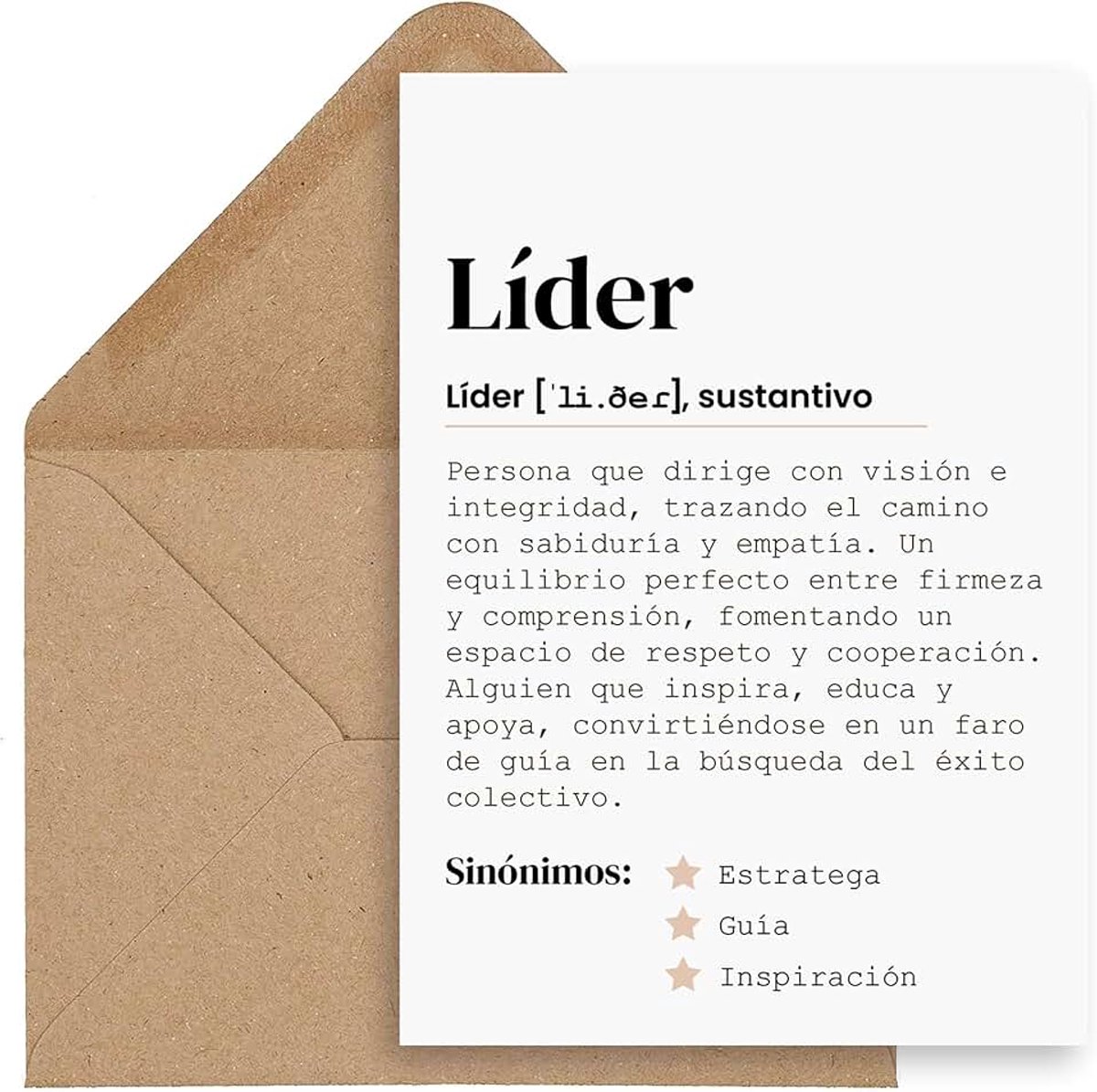 Tarjeta regalo original para jefe o jefa. Tarjeta postal felicitación regalo muy original para el mejor jefe o jefa oficina trabajo profesional (Líder)