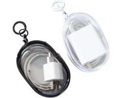 Opbergdoos voor kabels, Travel Essentials, 2 stuks transparante tas voor hoofdtelefoon, voor het organiseren van datakabels, opladers, oordopjes