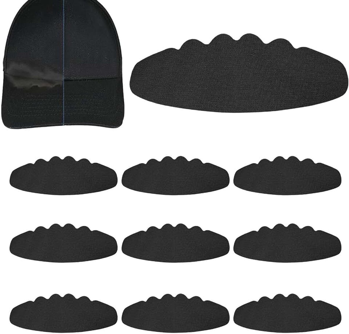 Zweetbescherming 10 Stuks Zelfklevend Groot Formaat | Zweetprotector Voor Helm In De Zomer voor Weer Reizen Picknick Vakantie Wandelen Woon-Werkverkeer Kamperen