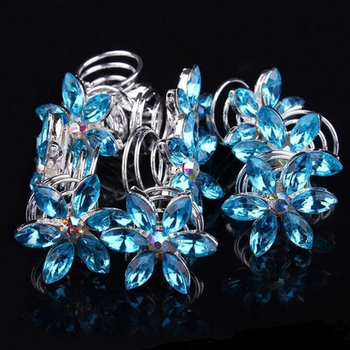 Haarklemmen 10 Stuks - Spiraal Haarspelden - Haaraccessoires met Strass - Vrouwen/Meisjes - Duurzaam Materiaal - Ideaal voor Bruiloften