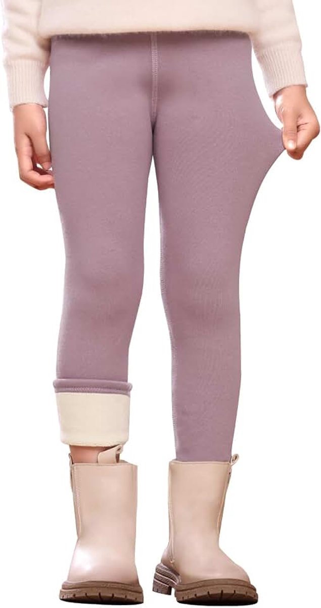 Thermolegging voor meisjes, zacht gevoerde stretch thermische broek, dikke behaaglijke warme winterlegging voor kinderen