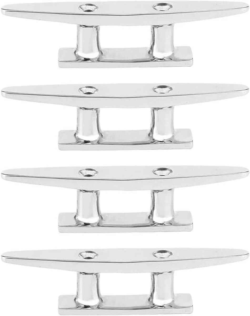 Cleat, Qiilu Boot Cleat, 4 Stuks 100mm/3.9in RVS Boot Dock Deck Landvasten Touw Accessoire