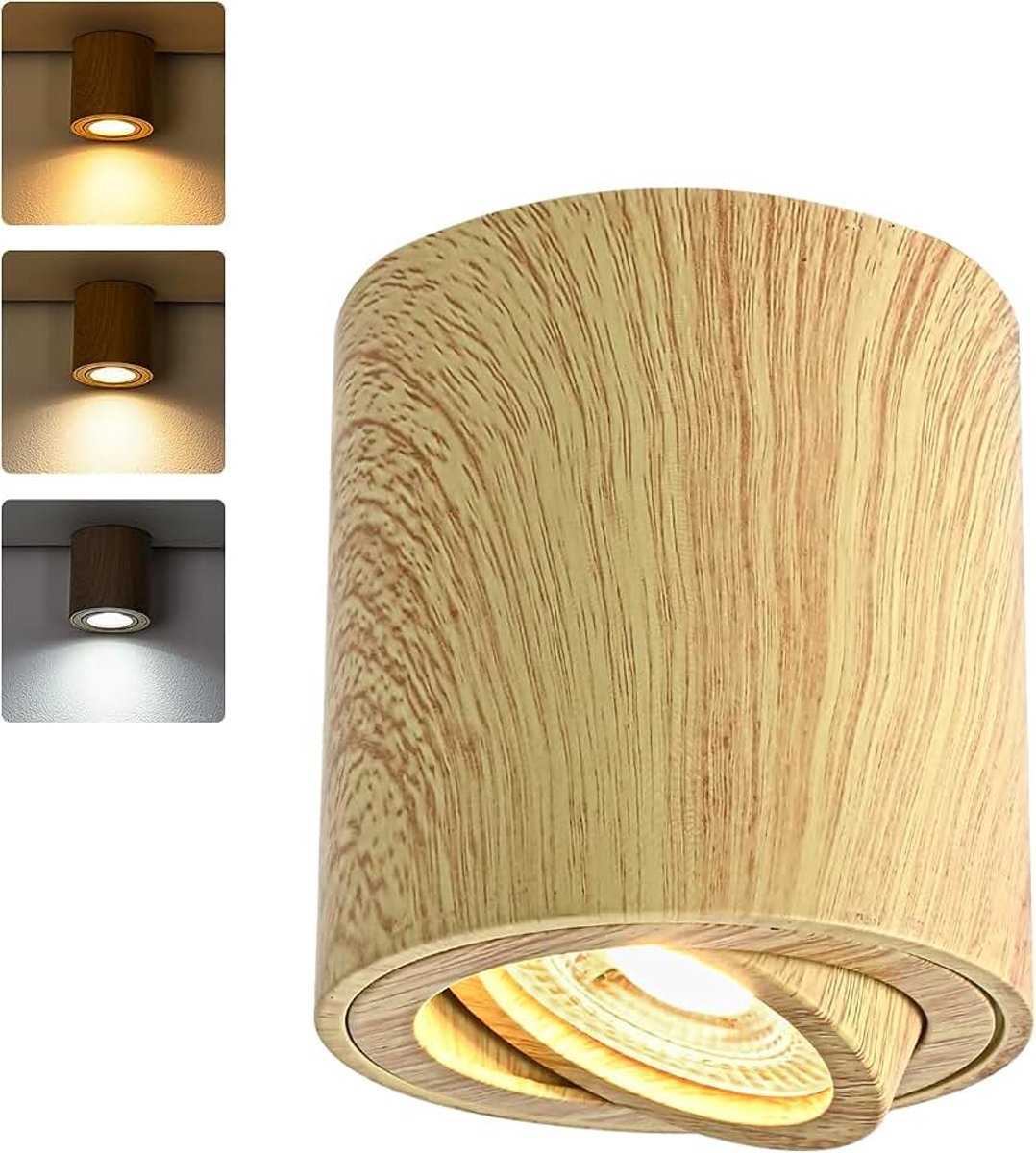 Plafondspots, LED Spotlight in Draaibare Projectie, 5W Warm Wit 3000K/ Neutraal Wit 4000K/ Koel Wit 6000K, GU10 Socket Plafondspot, Ronde Aluminium