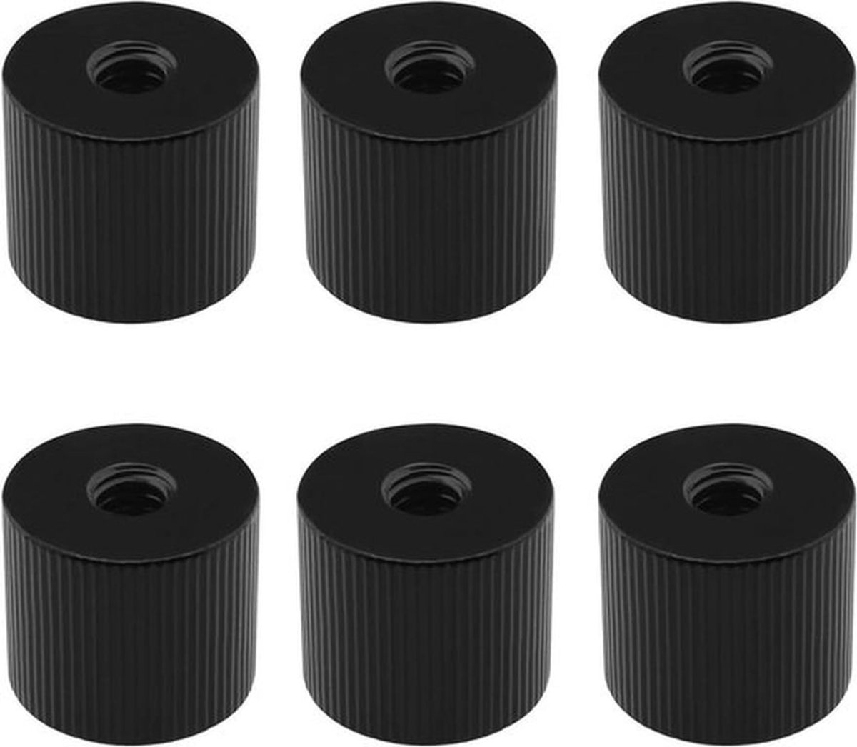Statief Vat Moer Verbindingsmoer - 1/4"-20 Draad Gat - Statief Adapter Accessoires - Licht Stands - Power Rails - Magic Arms - Geschikt voor 6 Stuks - Zwart - Compatibel met diverse Statieven