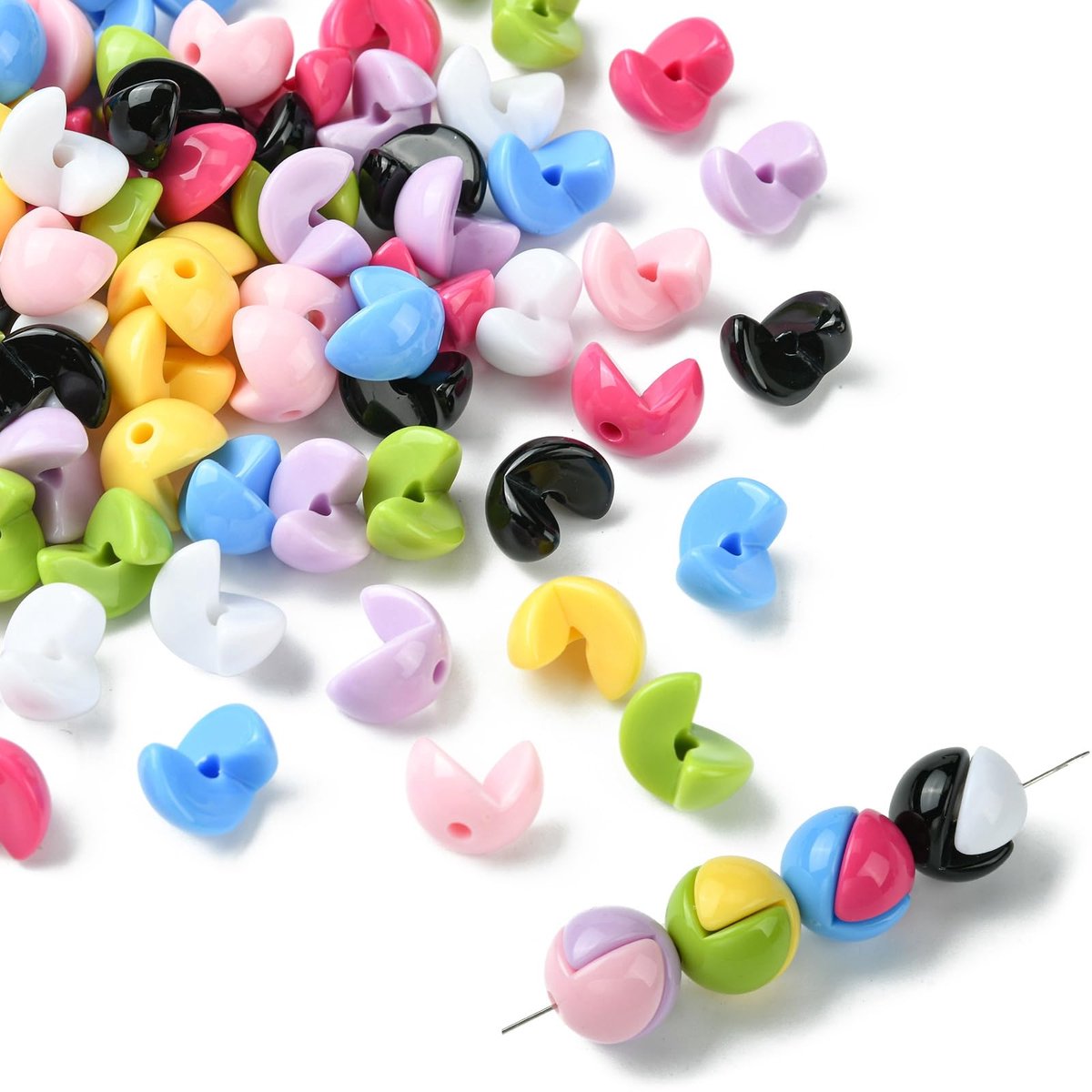 Acryl splicing bal kralen plastic pastel ronde afstandhouder kralen onregelmatige verbindende losse kralen voor doe-het-zelf lanyard sieraden maken