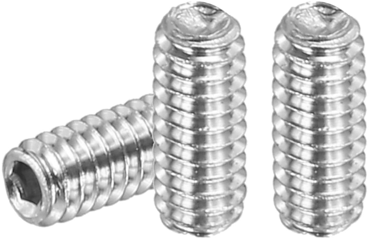 30 stuks stelschroeven M2 x 5mm, 304 roestvrij staal stelschroeven set voor deurklink bevestiging meubels lampen waterkraan reparaties, zilver binnenzeskant draadpennen schroeven set