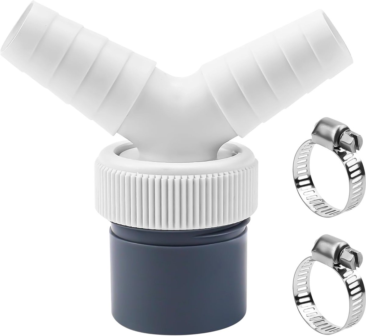 Afvoeradapter, Y-adapter voor dubbele afvoer: wasmachine en vaatwasser met slang Ø 40 mm en ingang Ø 18-23 mm