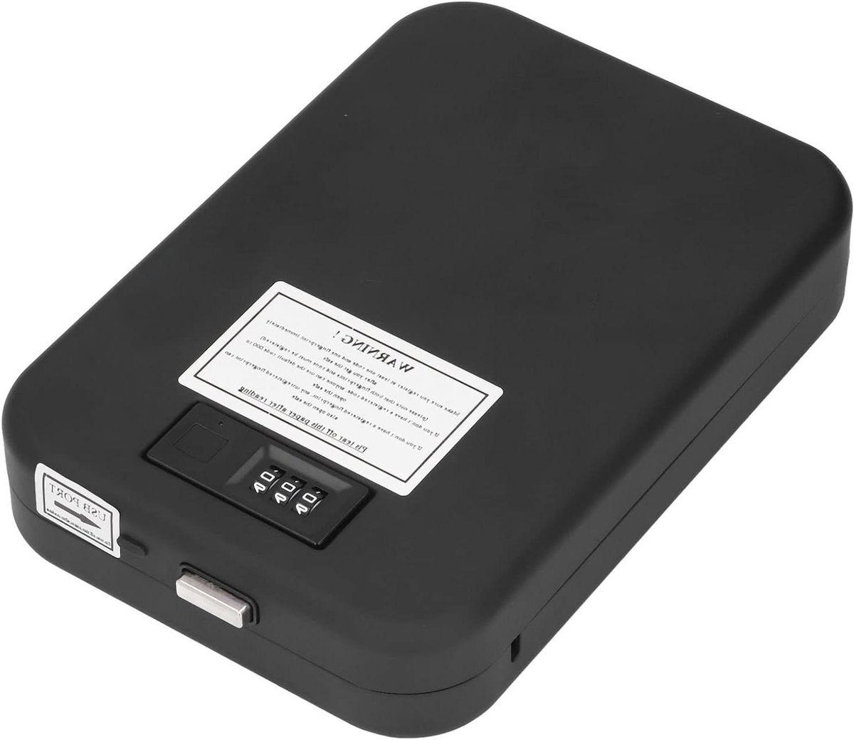 Draagbare Koffer - Veiligheidsbox - Waardevolle Spullen - Optische Vingerafdruk - 24 cm - Zwart